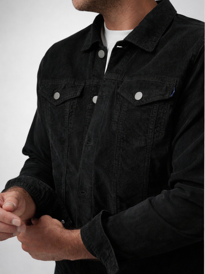 VALLEY - Black Solid Antique Washed Jacket
