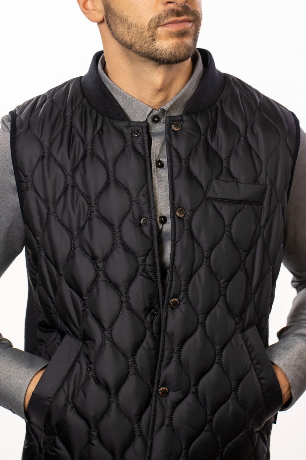 Navy Quilted Puffer Vest