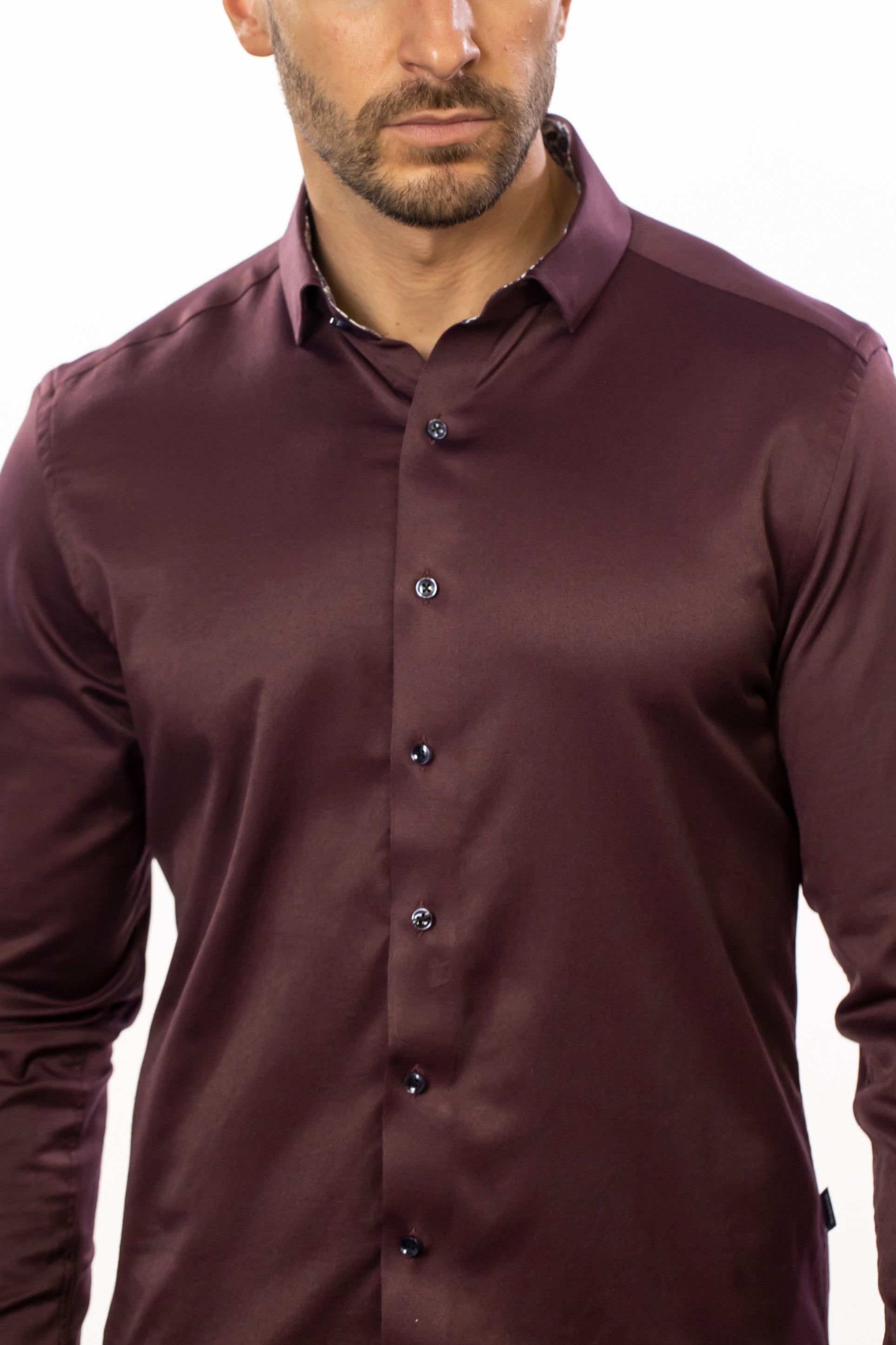 Burgundy T-Series Woven Shirt