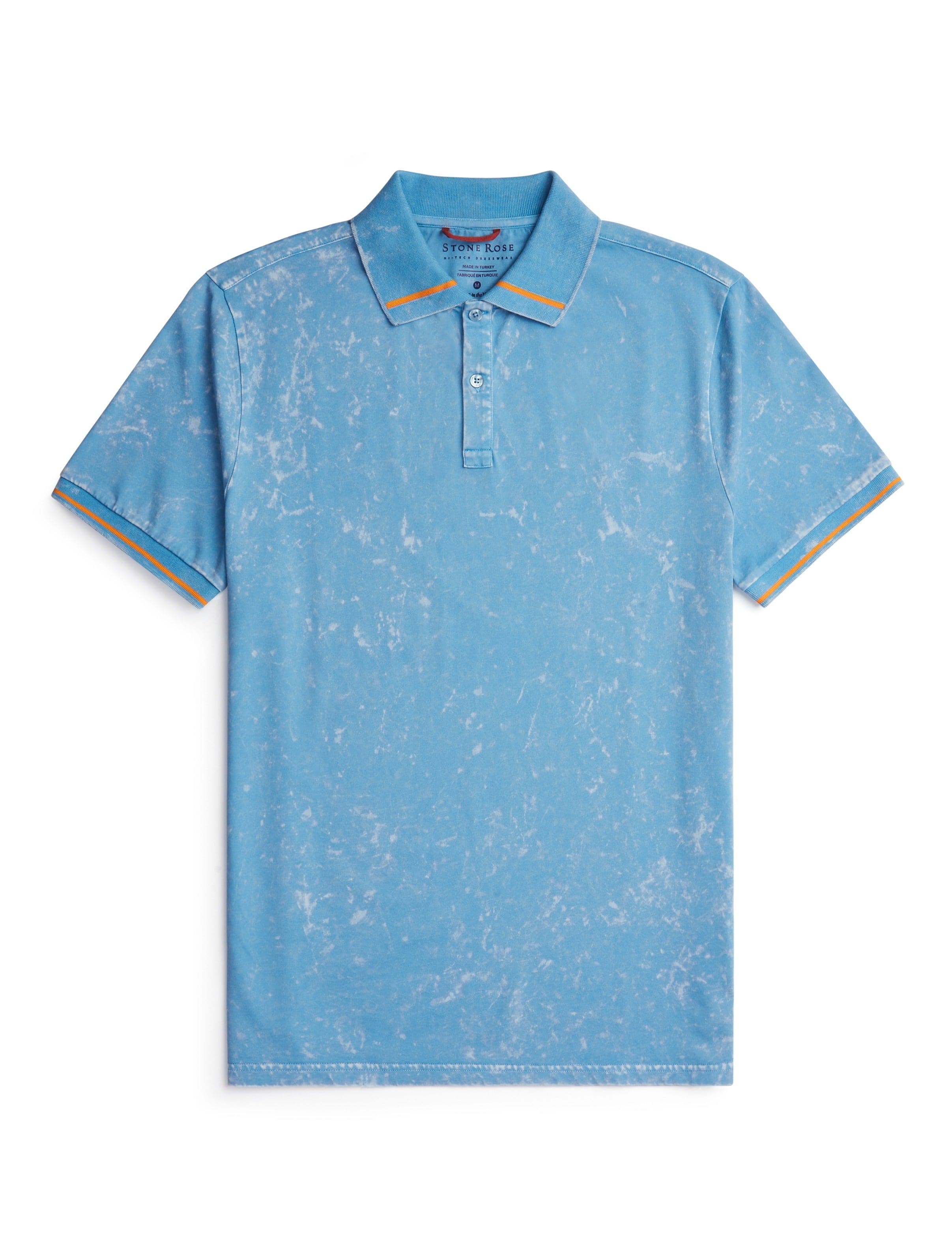 Light Blue Jersey Short Sleeve Polo for Men | Breathable
