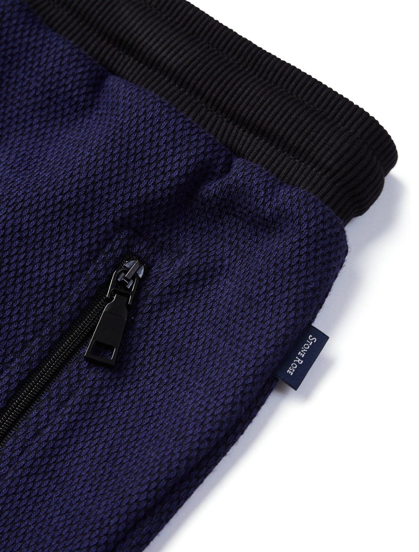 Black Blue Jacquard Knit Jogger