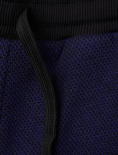Black Blue Jacquard Knit Jogger