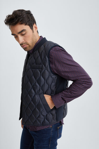 Navy Quilted Puffer Vest