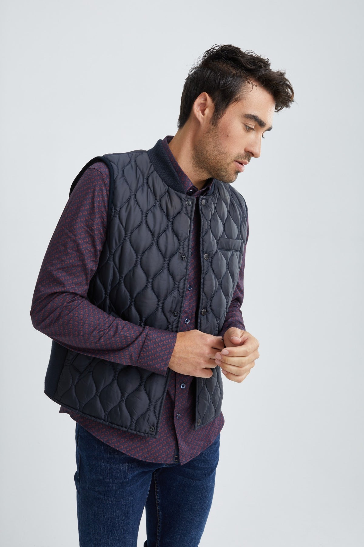 Navy Quilted Puffer Vest
