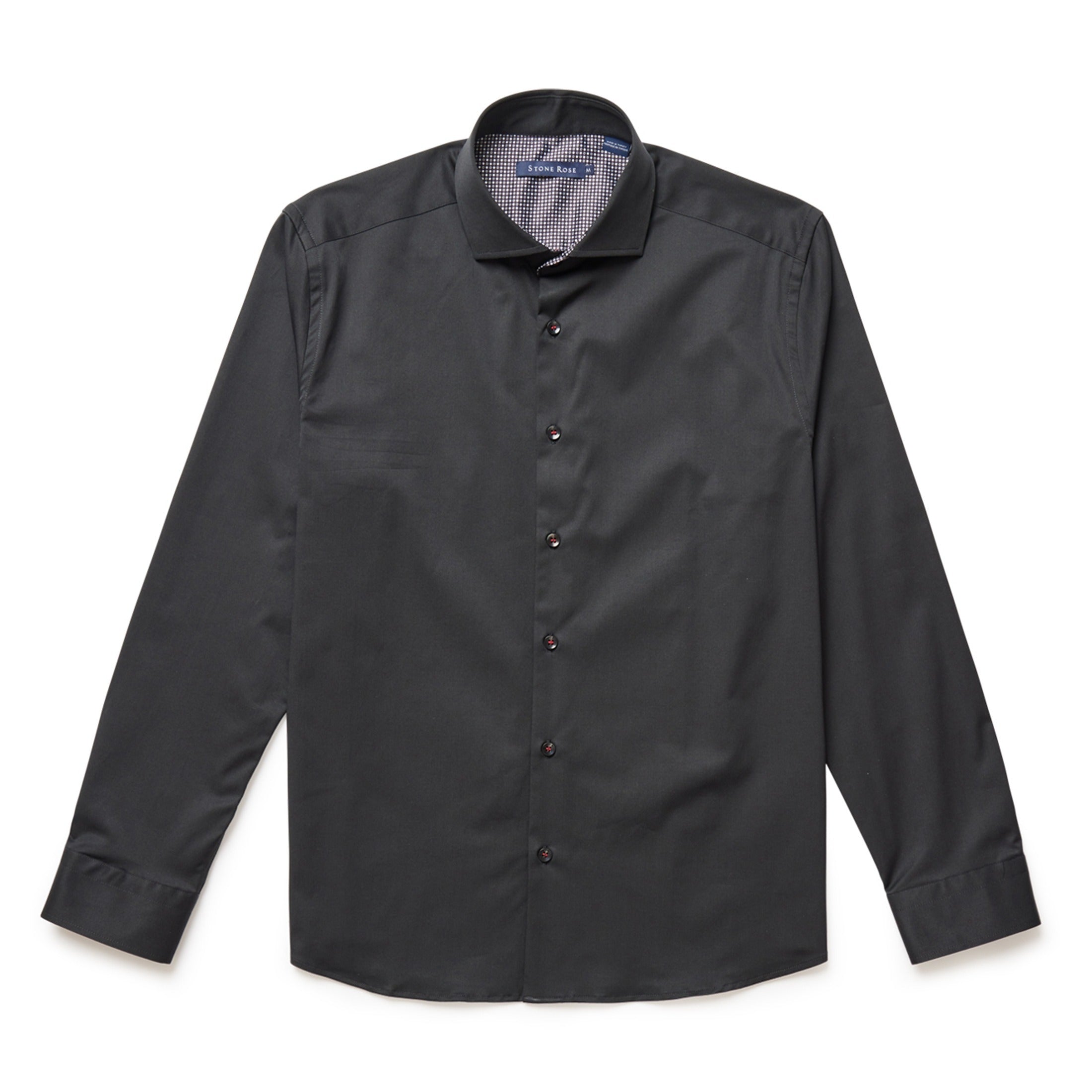 Black Solid Woven Drytouch Shirt