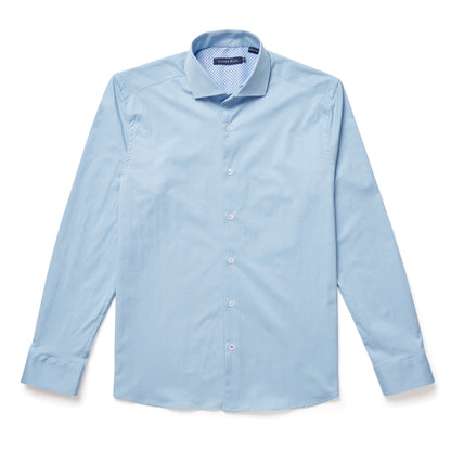 Light Blue Solid Woven Drytouch Shirt