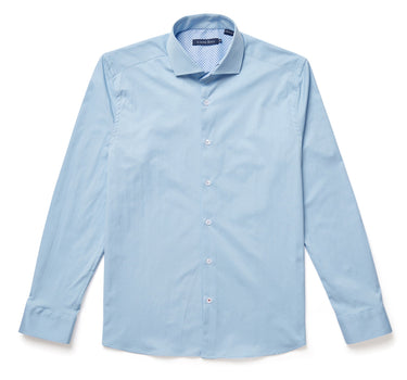 Light Blue Solid Woven Drytouch Shirt