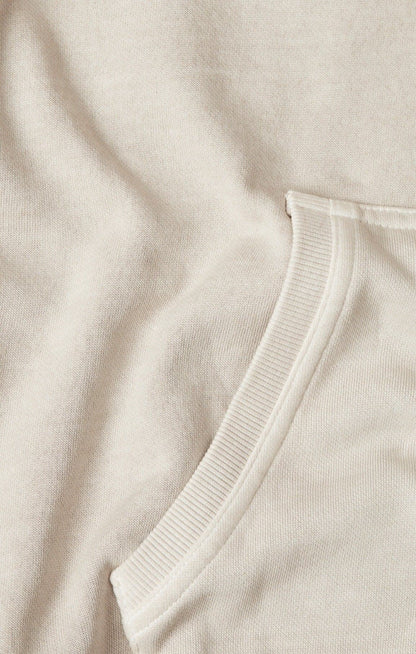Taupe Solid Garment Washed Hoodie