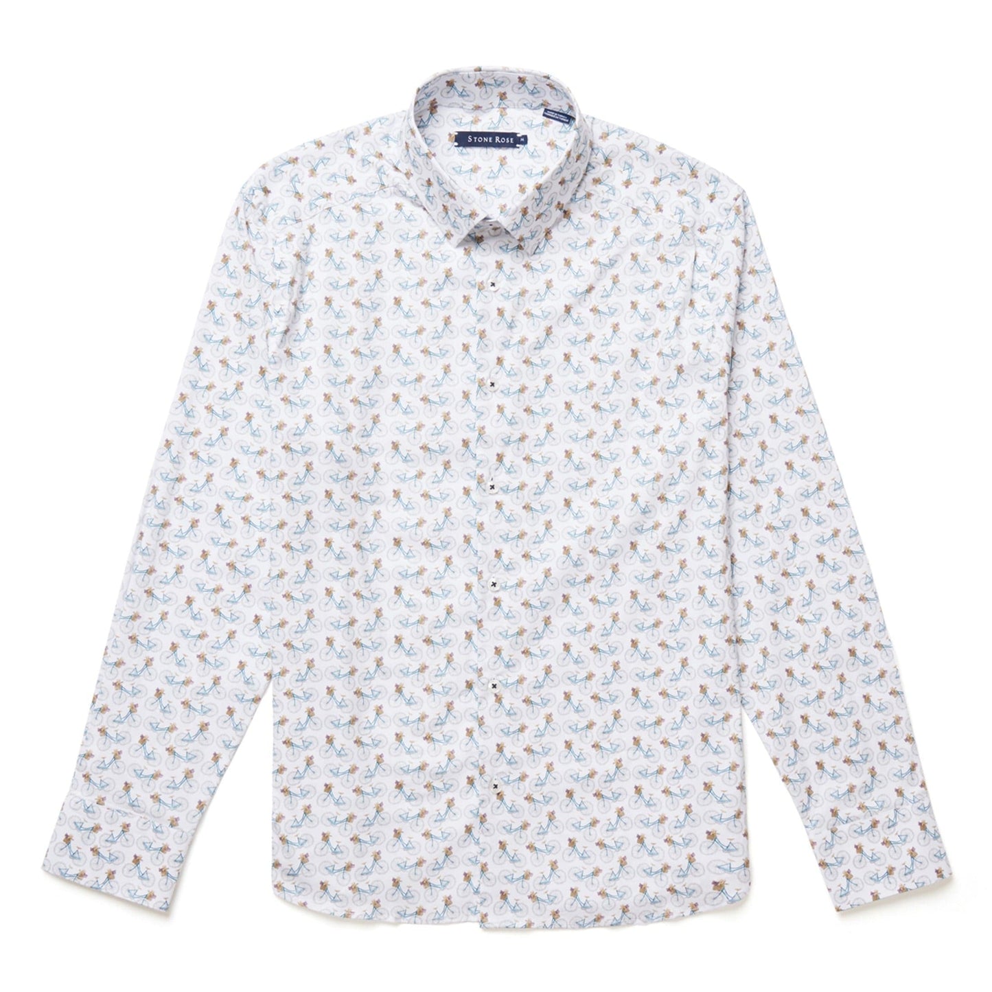 White Bicycles Print Shirt