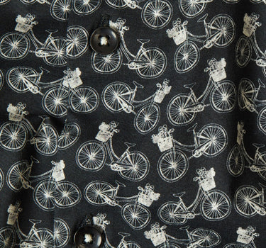 Black Bicycles Print Shirt