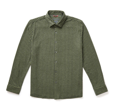 Green Houndstooth Fleece Shirt