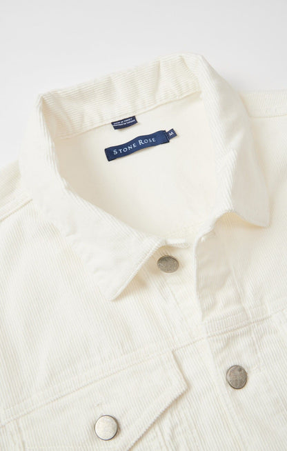 VALLEY - Cream Solid Antique Washed Jacket