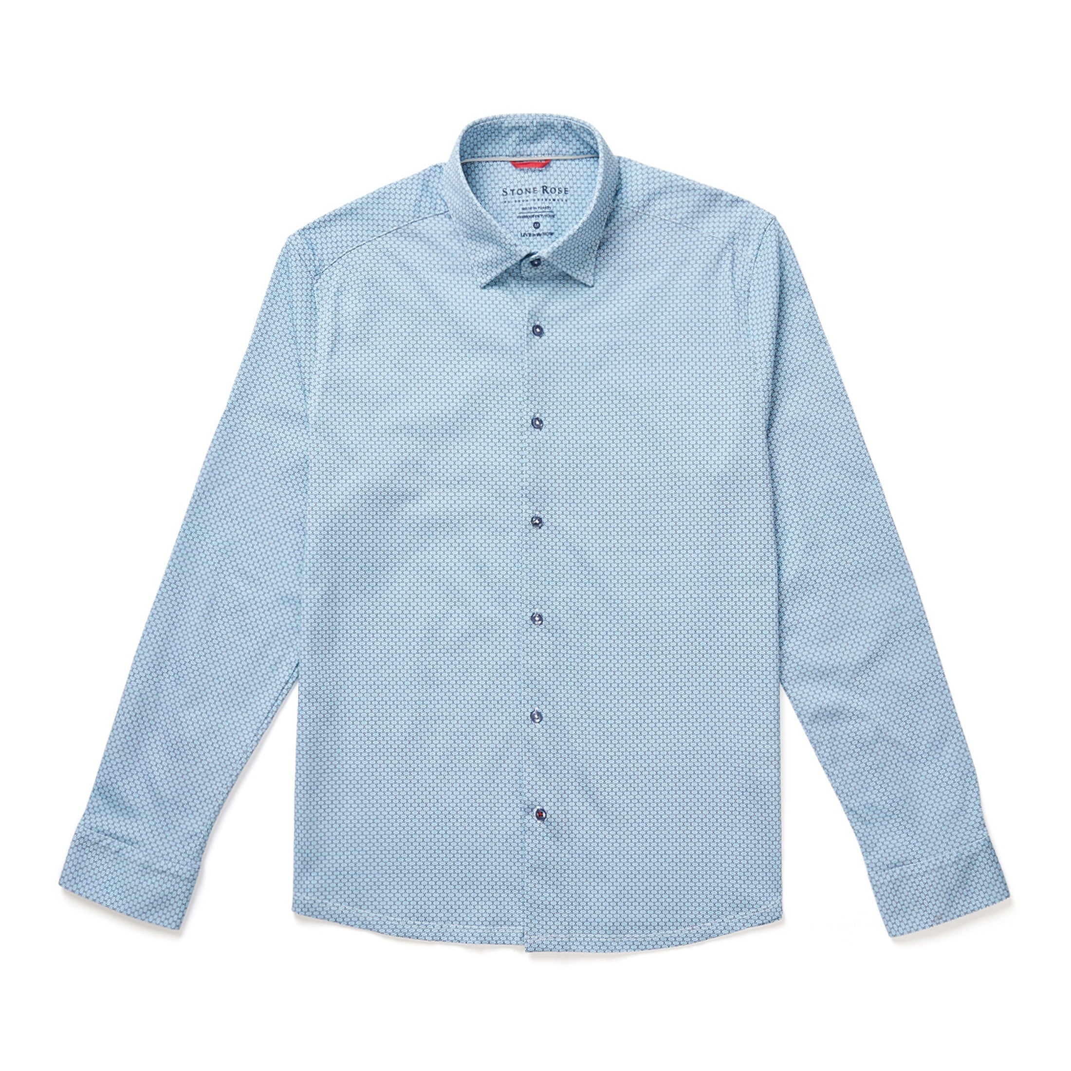Blue Hourglass Geo Print Drytouch Shirt