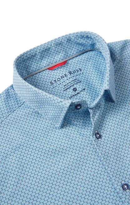 Blue Hourglass Geo Print Drytouch Shirt