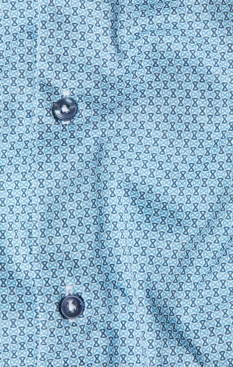 Blue Hourglass Geo Print Drytouch Shirt