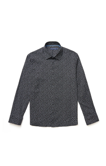 Black Accent Ditsy Print Shirt