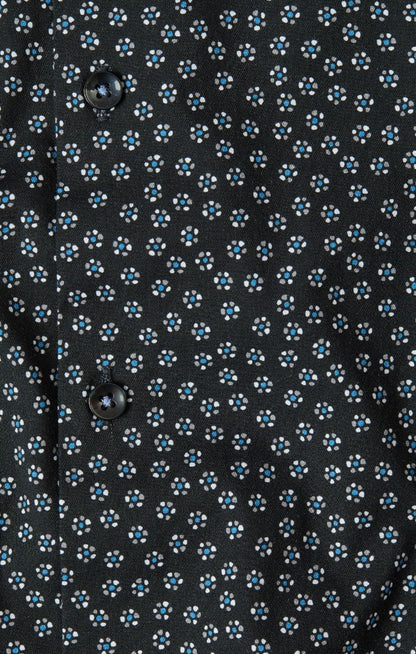 Black Accent Ditsy Print Shirt