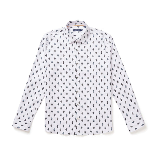 White Chandelier Print Shirt