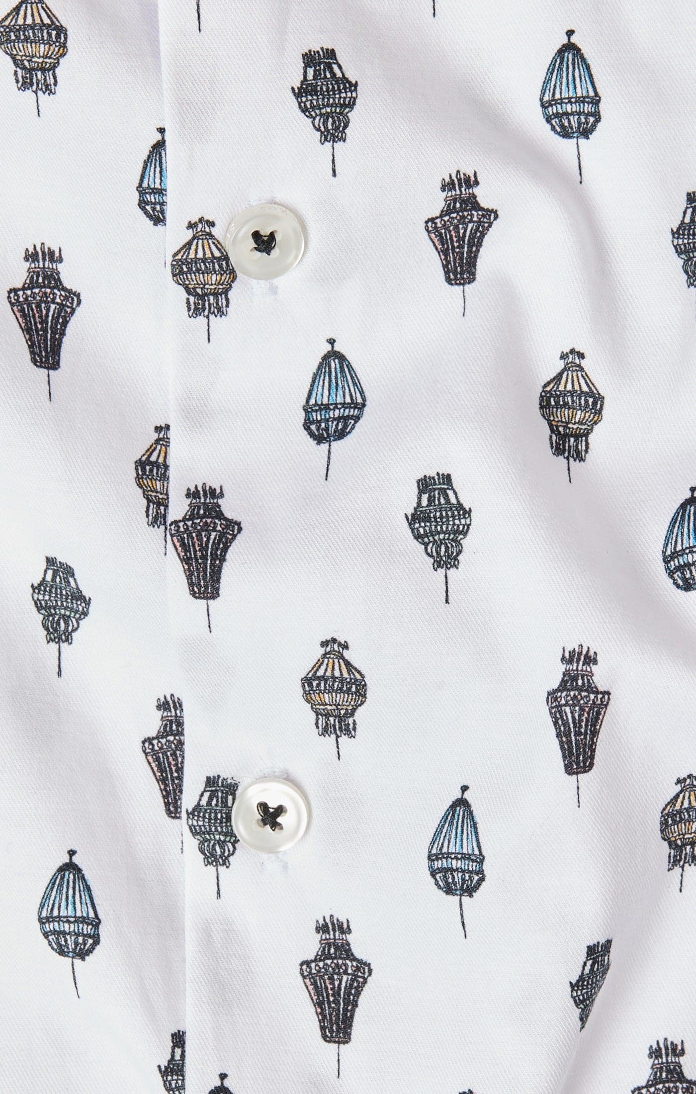 White Chandelier Print Shirt
