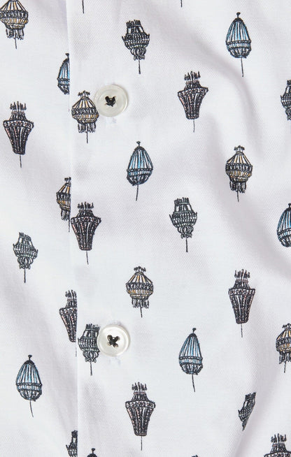 White Chandelier Print Shirt
