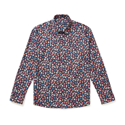 Navy Fancy Moth Print Shirt