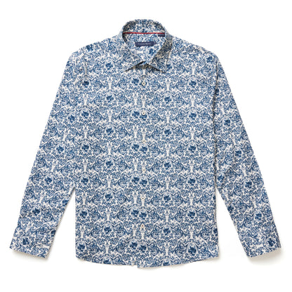 Stone Rose Fancy Skulls Button-Up Shirt in Blue/cream at Nordstrom, Size Xx-Large Stone Rose Fancy Skulls Button-Up Shirt in Blue/cream at Nordstrom, Size Xx-Large