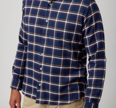 Navy Tricolor Plaid Drytouch Shirt