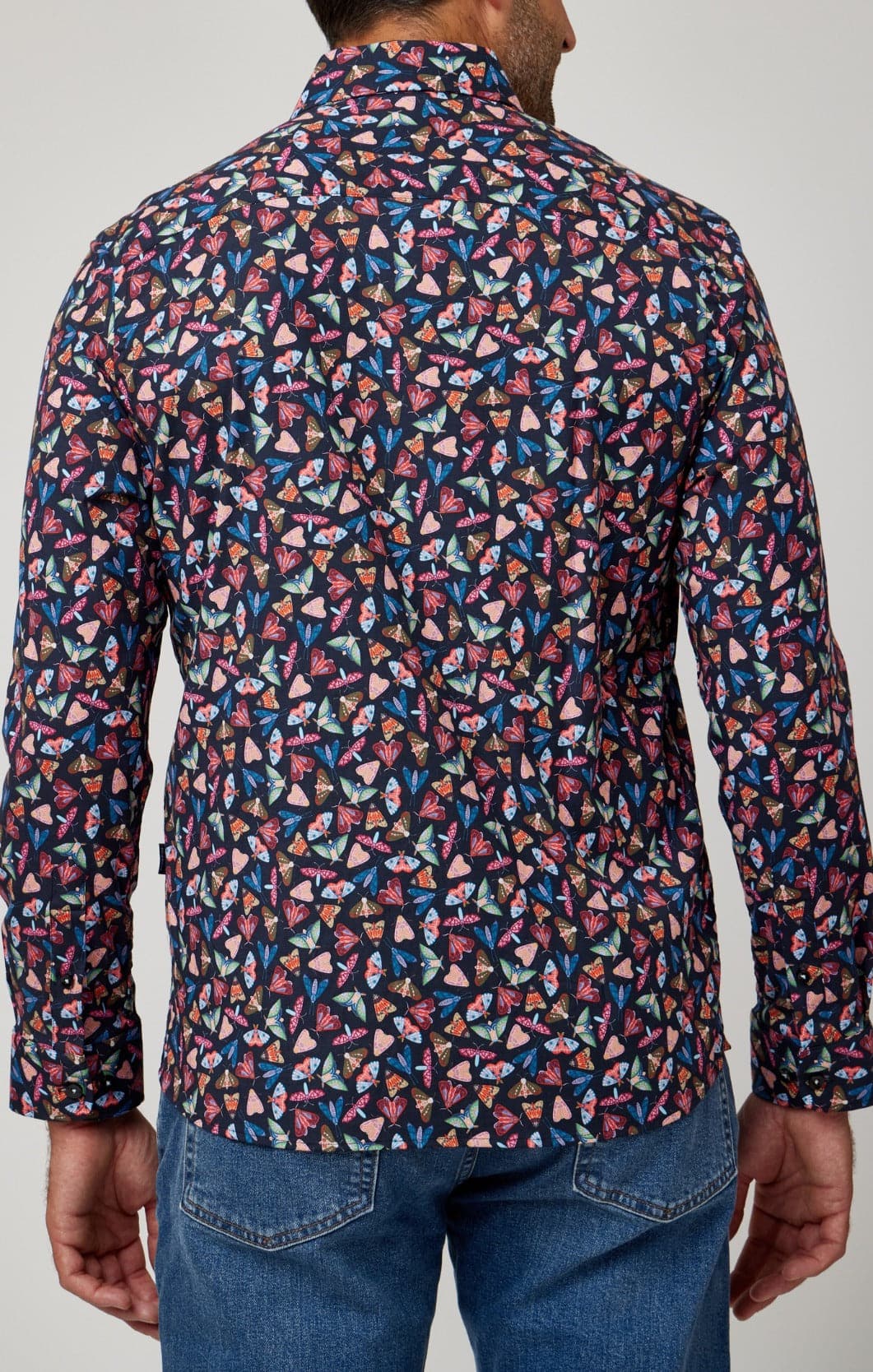 Navy Fancy Moth Print Shirt
