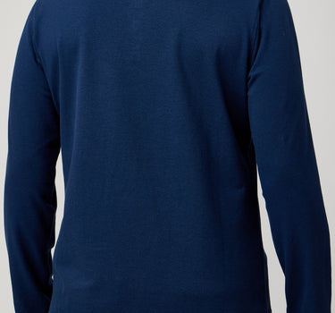 Navy Solid 3 Buttons Henley
