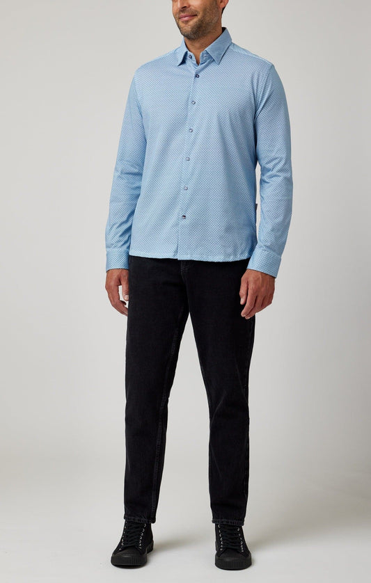 Blue Hourglass Geo Print Drytouch Shirt