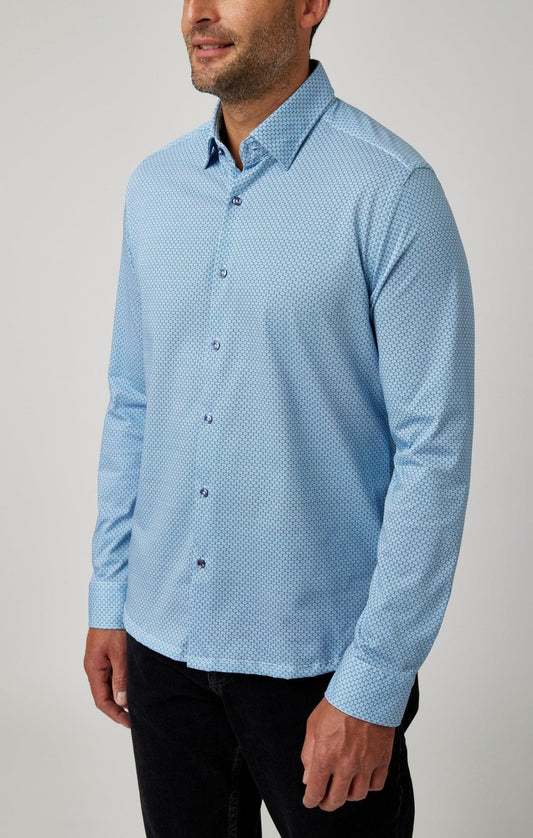 Blue Hourglass Geo Print Drytouch Shirt