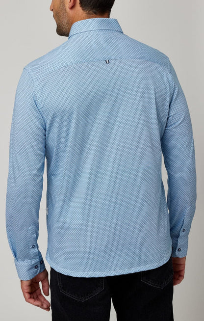 Blue Hourglass Geo Print Drytouch Shirt