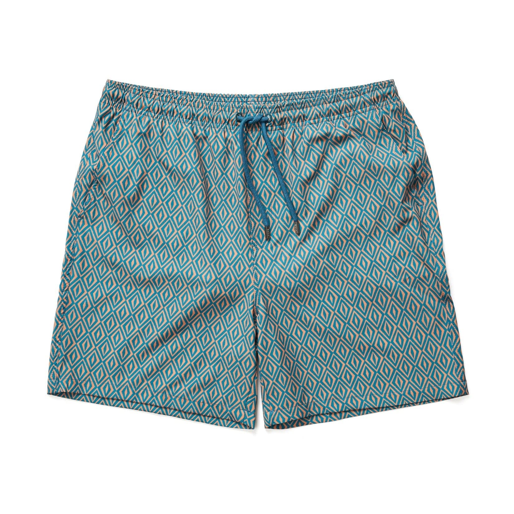Blue Retro Diamond Swim Shorts