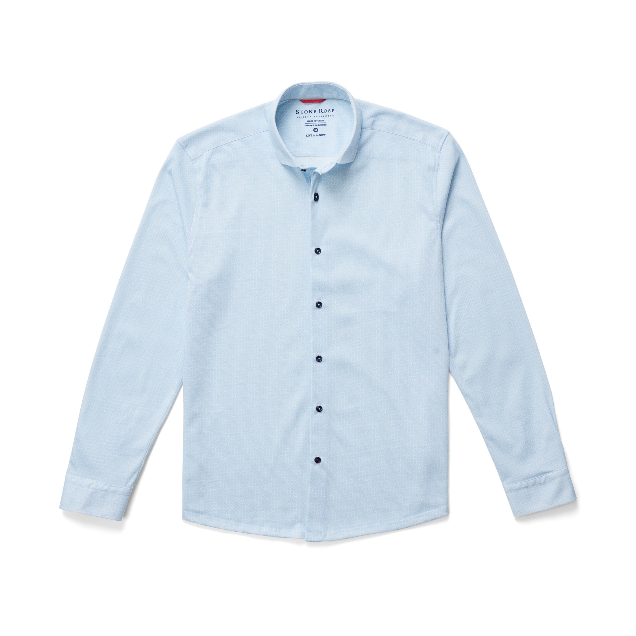 Light Blue Flower Geometric Long Sleeve Shirt