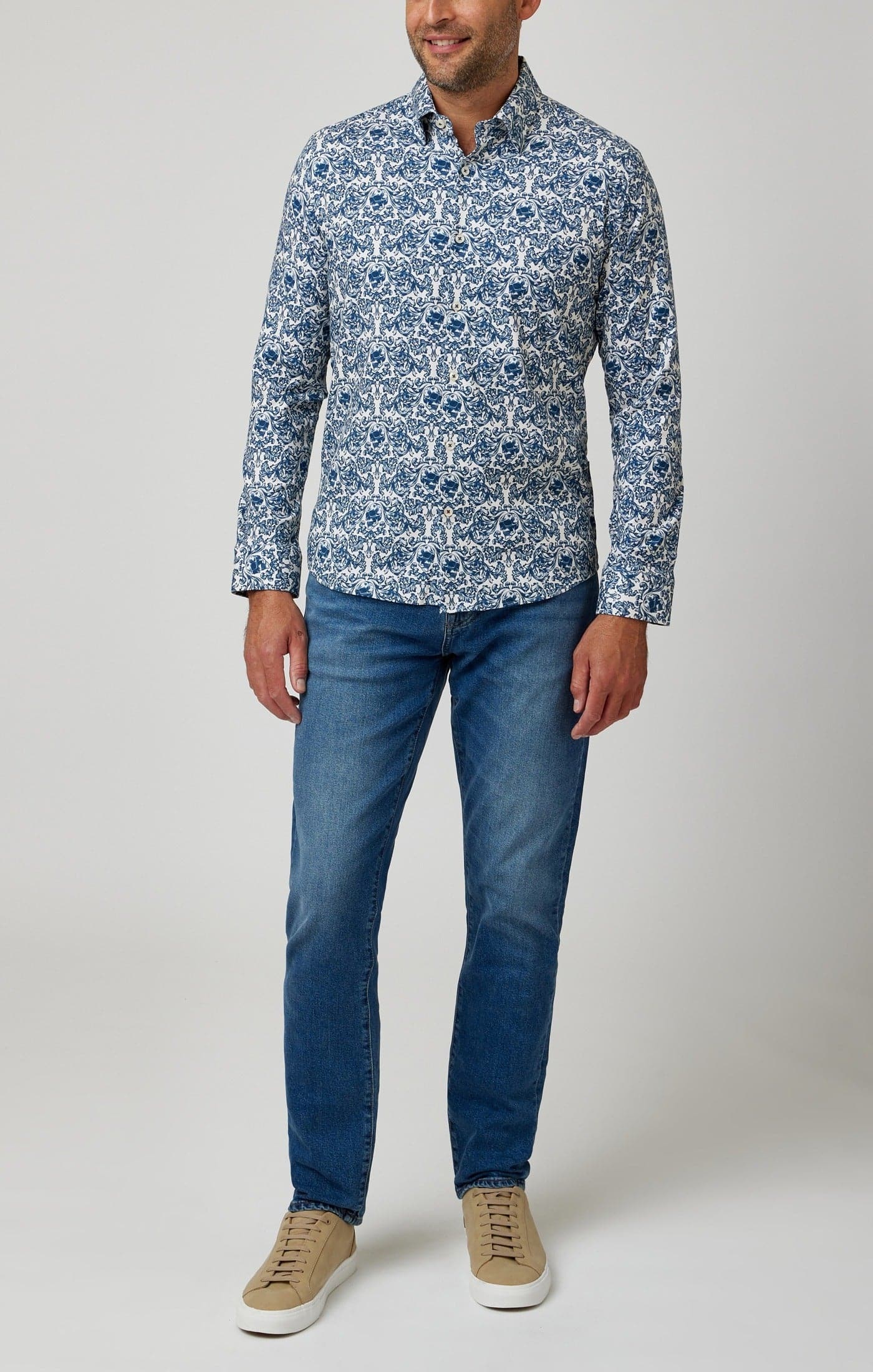 Cream Skull Print Shirt
