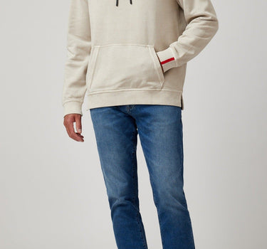 Taupe Solid Garment Washed Hoodie