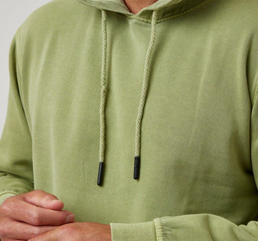 Sage Solid Garment Washed Hoodie