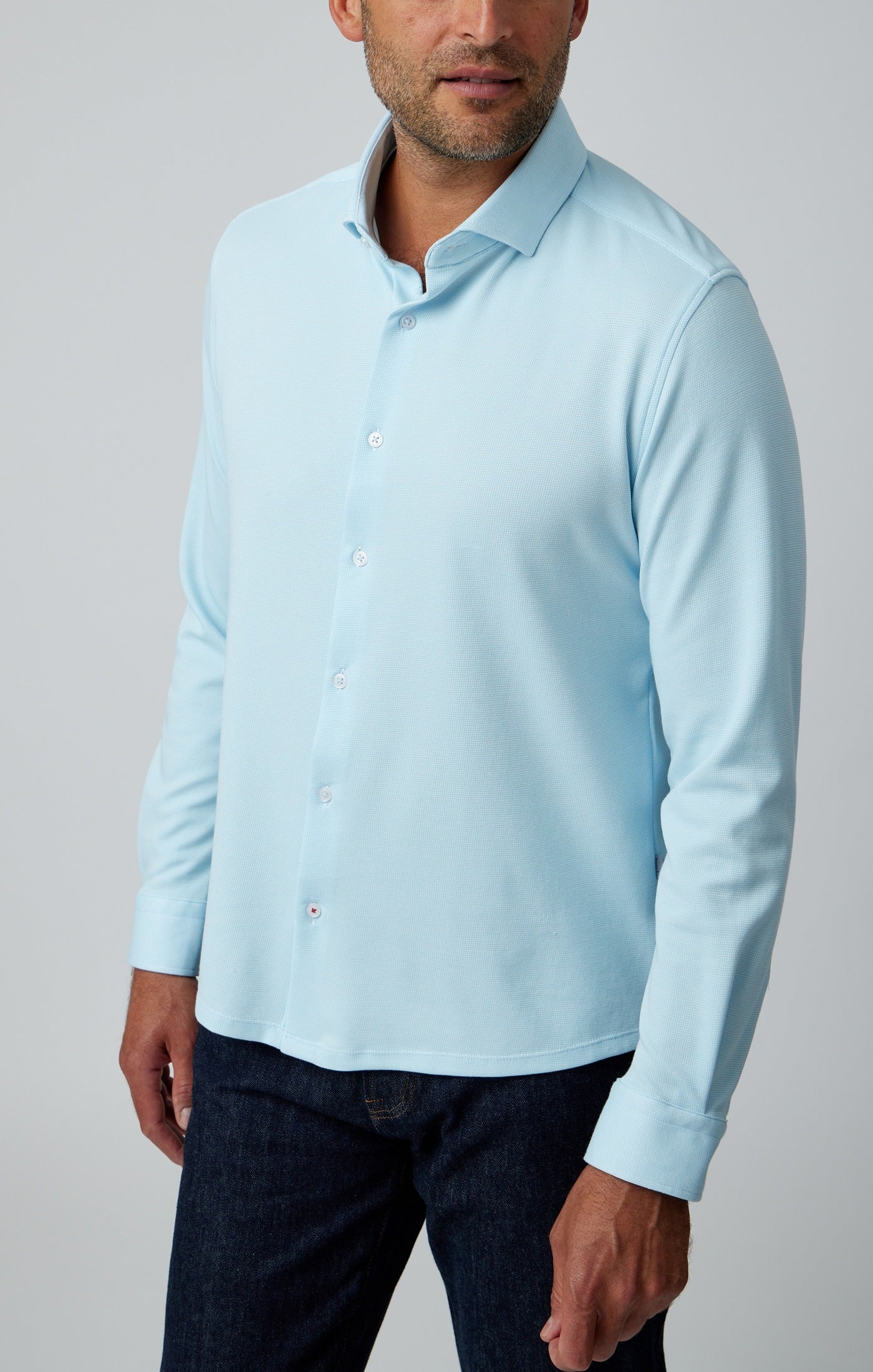 Rochas button-up long-sleeve shirt - Blue