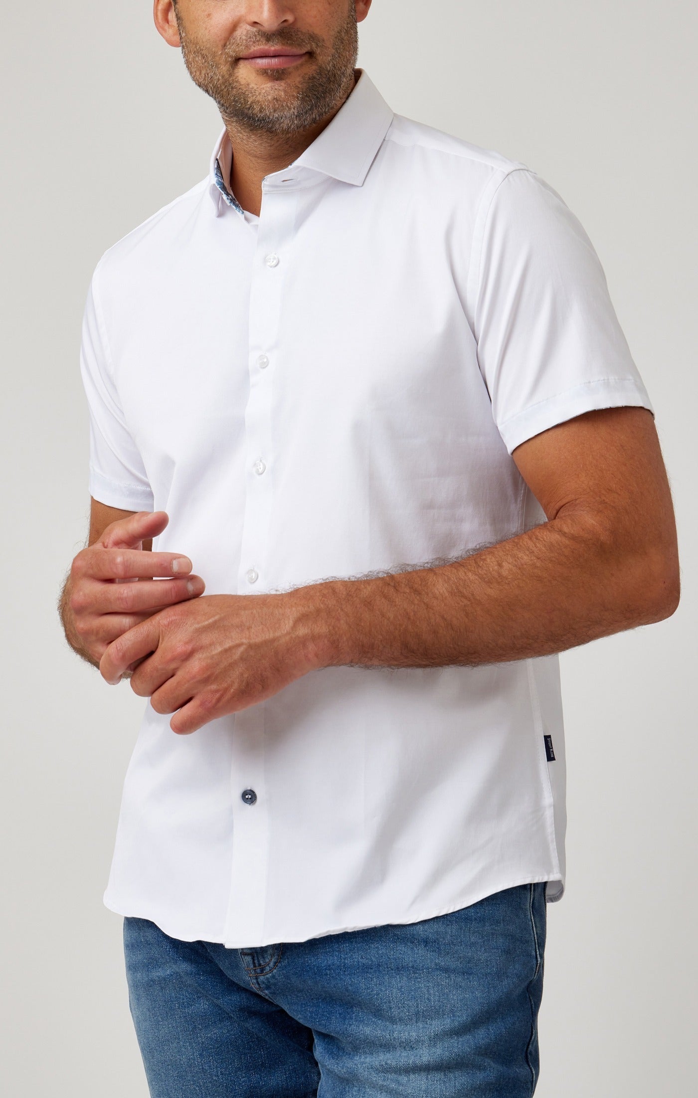 White Solid Short Sleeve DryTouch® Shirt