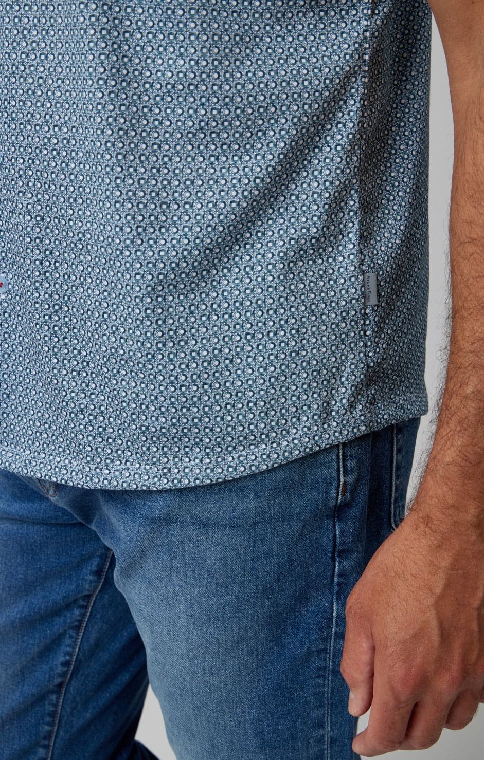 Aqua Gemstone Short Sleeve Shirt
