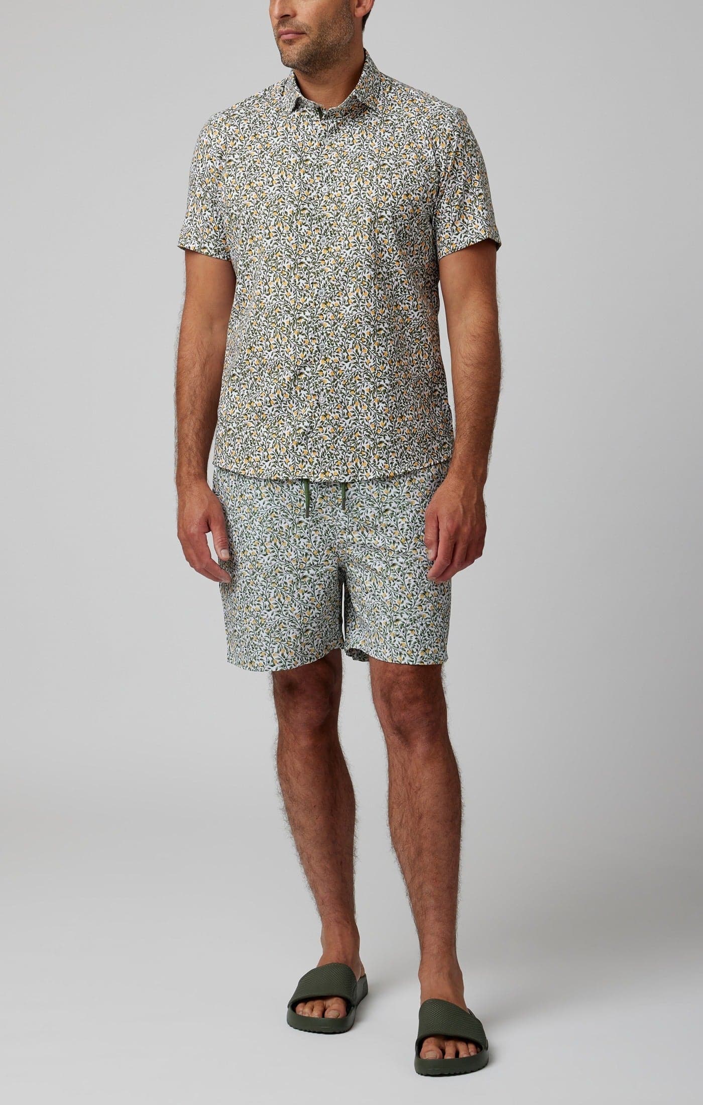 HELIOS - White Grapefruit Trees Swim Shorts