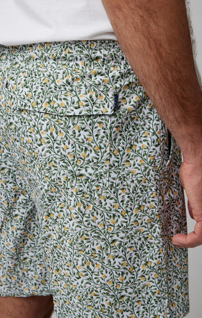 HELIOS - White Grapefruit Trees Swim Shorts