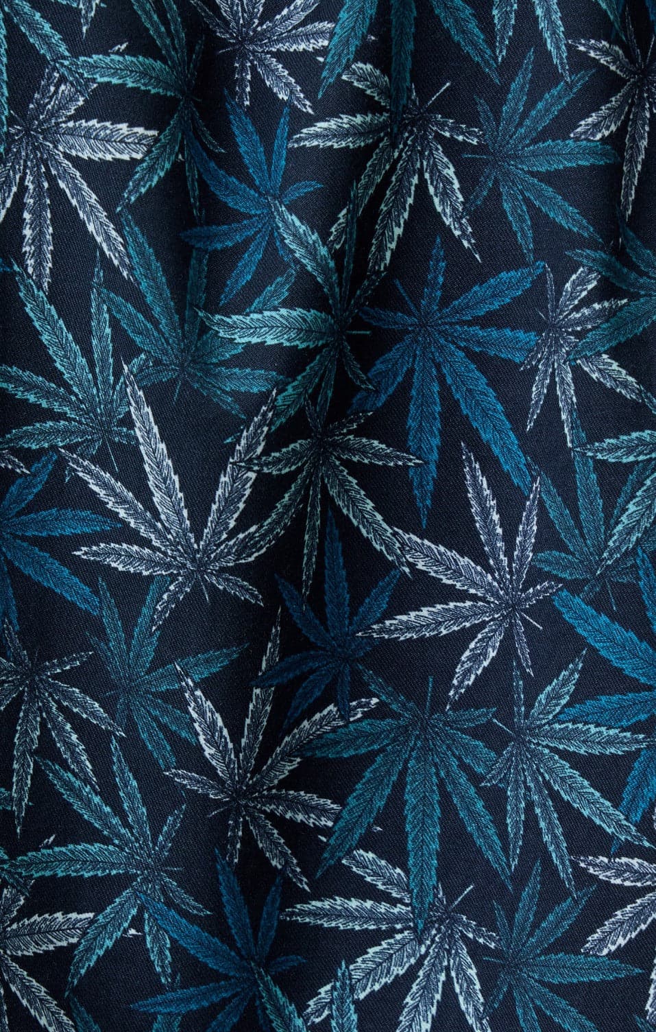 Navy Leaves Short Sleeve Resort Shirt