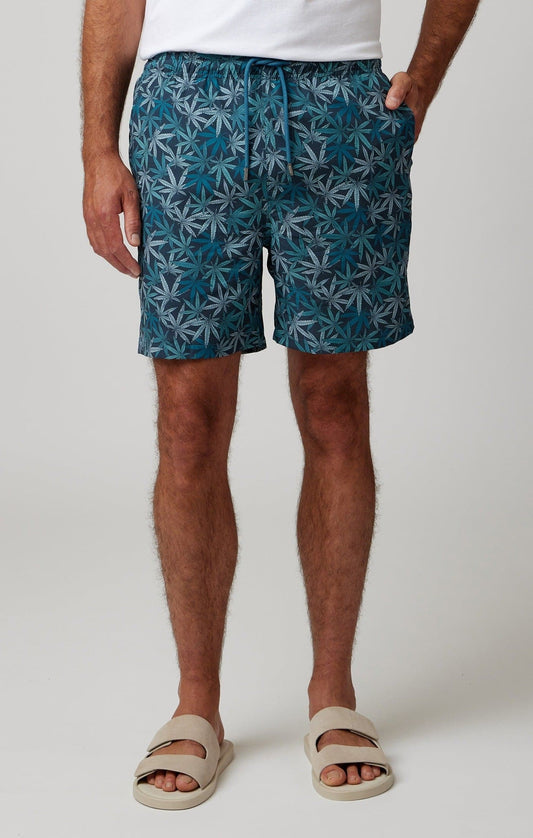 HELIOS - Navy Leaves Swim Shorts