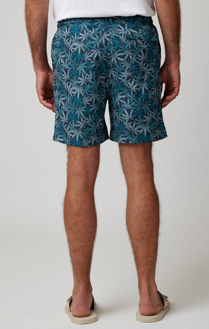 HELIOS - Navy Leaves Swim Shorts