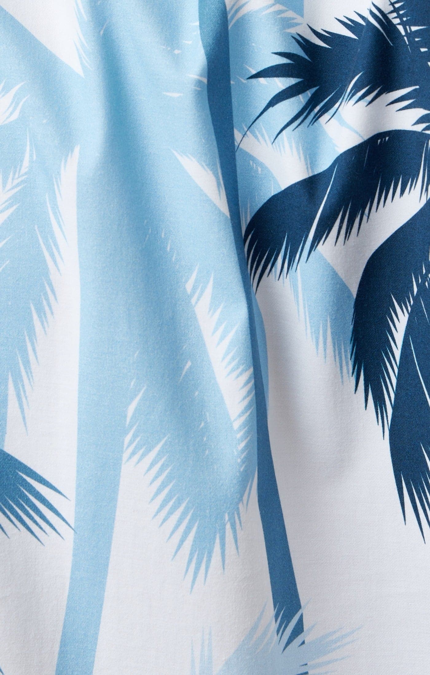 Light Blue Palms Short Sleeve Resort Shirt
