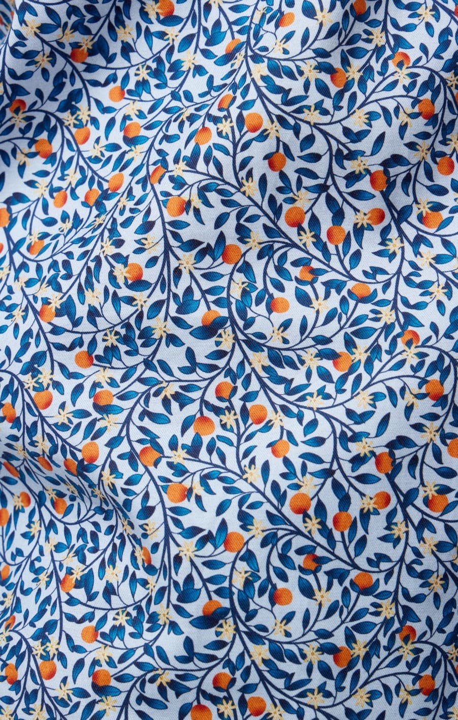 Light Blue Orange Trees Long Sleeve Shirt