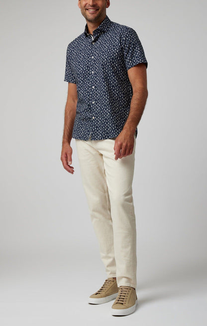 Navy Sailboats Short Sleeve Shirt