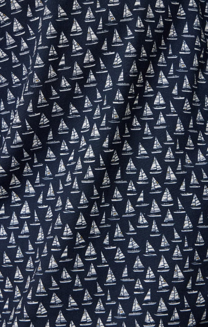 Navy Sailboats Short Sleeve Shirt