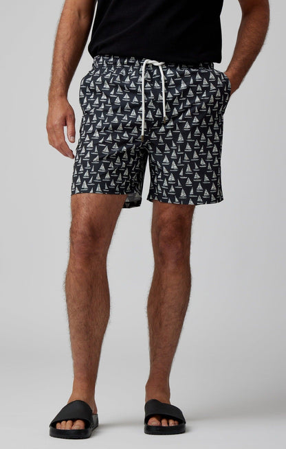 HELIOS - Black Sailboats Swim Shorts